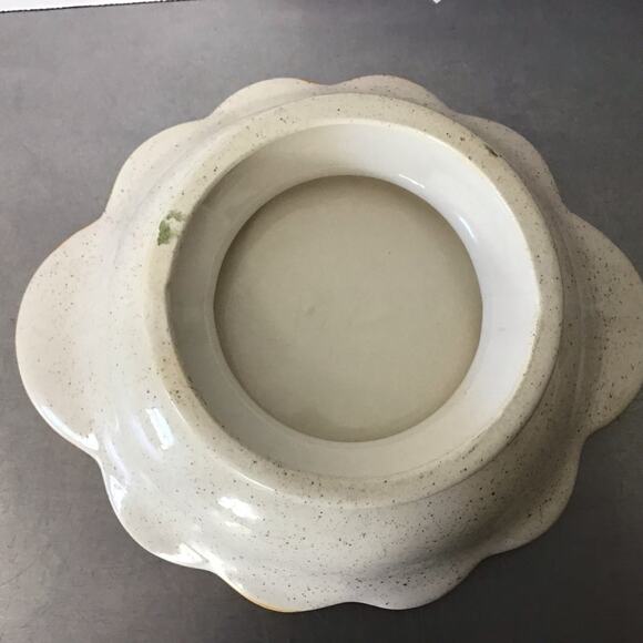 Pitcher and Saucer Ceramic Speckled brown, cream and mustard yellow - Picture 3 of 7